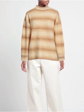 Acne Studios Striped Mock Neck Wool Sweater